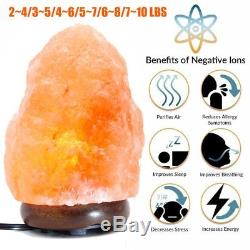 LOT 10 Himalayan Salt Lamp Natural Crystal Rock Dimmer Switch Night Light US BB