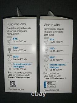 LOT OF 2 Lutron Caseta Wireless Smart Lighting ELV Dimmer Switch PD-5NE-WH
