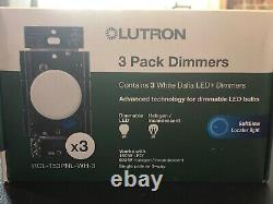 LUTRON RCL-153PNL-WH-3 LED DIMMER WHITE 3-PACK 12 Boxes Lot