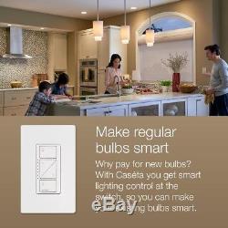 LUTRON Smart Wireless Lighting Dimmer Switch with Wall-Mount Starter Kit, White