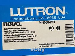 LUTRON Wall Dimmer N-1500-WH Switch Incandescent White (New IN BOX) NOVA