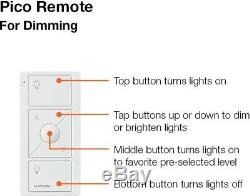 LUTRON Wireless Smart Lighting Start Kit with Pico Remote, 2-Dimmer Switches White