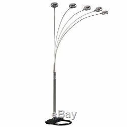 Lamp Arch Floor Light Lighting Arm Arms Dimmer Switch Metal Base Satin Nickel