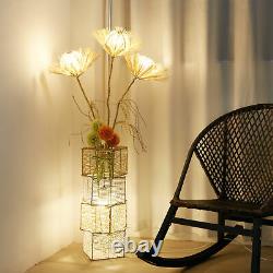 Led Floor Lamp Hand-Woven Floor Standing Accent Lamp Hotel Home Living Room USB