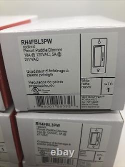 Legrand RH4FBL3PW Radiant Preset Paddle Dimmer 10A @ 102VAC White Lot of 6