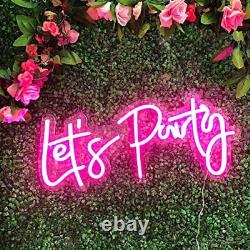 Lets Party Neon Sign with Dimmer Switch, LED Neon Light for Wall Decor, Updated