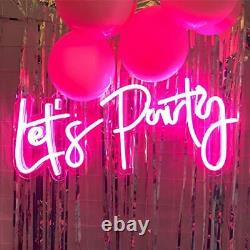 Lets Party Neon Sign with Dimmer Switch, LED Neon Light for Wall Decor, Updated