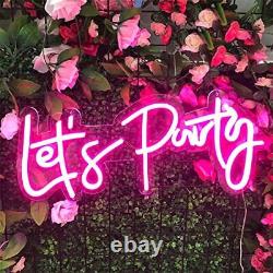 Lets Party Neon Sign with Dimmer Switch, LED Neon Light for Wall Decor, Updated