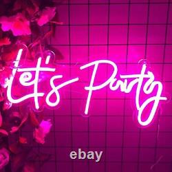 Lets Party Neon Sign with Dimmer Switch, LED Neon Light for Wall Decor, Updated