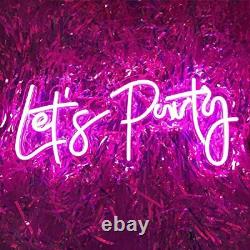 Lets Party Neon Sign with Dimmer Switch, LED Neon Light for Wall Decor, Updated