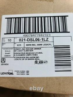 Leviton DSL06-3PW Universal Rocker Slide Dimmer 10 Piece, White/Light Almond