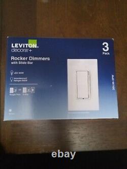 Leviton Decora+ 6-Pack Rocker Dimmers with Slide Bar-(DSL06-3PW) Brand New