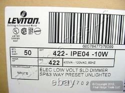 Leviton IPE04-10W White Unlighted Decora Light Dimmer Switches Low Voltage 50pcs