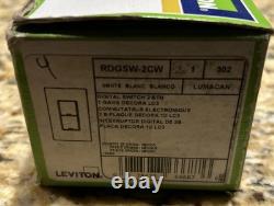 Leviton Rdgsw-2cw Digital Switch 2 Button 1 Gang Decora White New