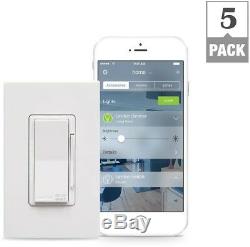 Leviton Smart Light Switch Dimmer 600W Programmable Remote Access (5-Pack)
