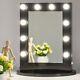 Lighted Vanity Mirror Beauty Tabletop Dimmer Switch Hollywood Elegant Black New