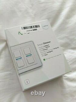 Lightwave Smart Series L22WH Dimmer Light Switch 2 Gang White Metal