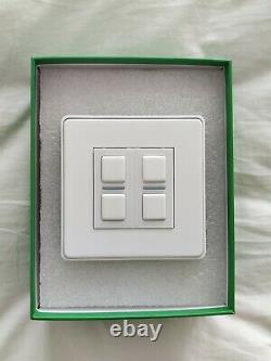 Lightwave Smart Series L22WH Dimmer Light Switch 2 Gang White Metal