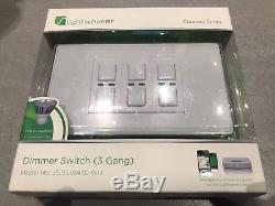 LightwaveRF Master 3 Gang 1 Way 210W Light Switch Dimmer LW430