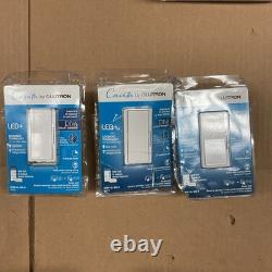 Lot Of 3 Lutron Diva White DVRF-6L-WH-R KIT With Wallplate And Remote
