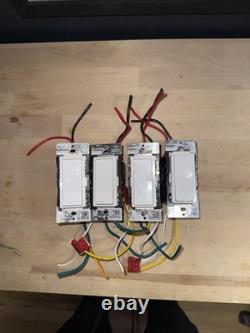 Lot Of 4 Leviton Smart Switches, 1 Dimmer, 2 Companion Switches