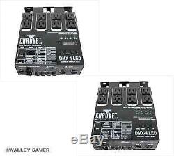 Lot of 2 Chauvet DMX 4 LED relay dimmer switch controller pack dj stage lighting