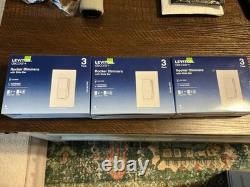 Lot of 3-Leviton Decora+ 3-Pack Rocker Dimmers with Slide Bar DSL06-3PW, 9 total