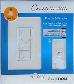 Lot of 3 Lutron P-PKG1W-WH-R Caseta Wireless Smart Lighting Dimmer Switch/Remote