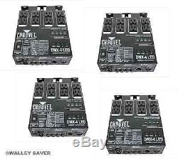 Lot of 4 Chauvet DMX 4 LED relay dimmer switch pack dj stage club lighting