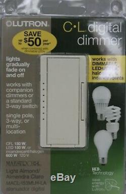 Lutron CL Digital Dimmer Switch, Light Almond MACL-153MLH-LA. 10-(PACK)