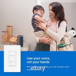 Lutron Caseta 3 Way Smart Dimmer Light Switch Kit, Includes 1 Pack, White