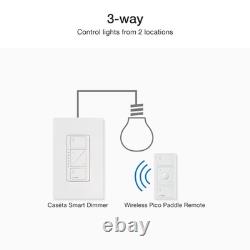 Lutron Caseta 3 Way Smart Dimmer Light Switch Kit, Includes 1 Pack, White