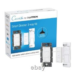 Lutron Caseta 3 Way Smart Dimmer Light Switch Kit, Includes Pico Remote, Brac