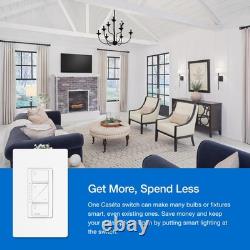 Lutron Caseta 3 Way Smart Dimmer Light Switch Kit, Includes Pico Remote, Brac