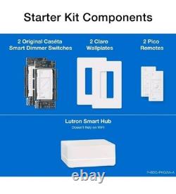 Lutron Caseta Deluxe Smart Dimmer Starter Kit 2 Smart Dimmers, Hub & MoreFull