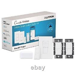 Lutron Caseta Deluxe Smart Switch Kit P-BDG-PKG2WS-WH