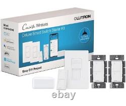 Lutron Caseta Deluxe Smart Switch Kit P-BDG-PKG2WS-WH