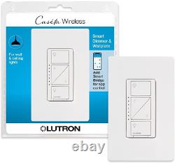 Lutron Caseta Smart Home Dimmer Switch with Wallplate, Works White