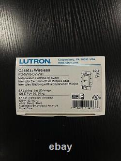 Lutron Caseta Wireless Fan / Light Switch RF PD-5WS-DV-WH White 2 pack