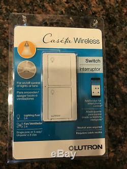 Lutron Caseta Wireless In-Wall Light/Fan Switch PD-5ANS-WH-R New 4 pack