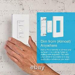Lutron Caseta Wireless Smart Lighting Dimmer Switch and Remote Kit for Wall & Ce
