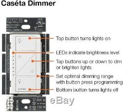 Lutron Caseta Wireless Smart Lighting Switch Pico Starter Kit Hardwired White