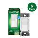 Lutron Dimmer Switch 150-w Led Indicator Light Multi Location White (6-pack)