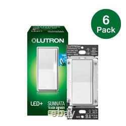 Lutron Dimmer Switch 150-W LED Indicator Light Multi Location White (6-Pack)