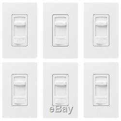 Lutron Dimmer Switch Light Control Single Pole 3 Way W Wallplate White 6 Pack