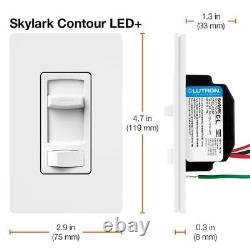 Lutron Dimmers Resin Halogen In-Wall Slide Residential Indoor Decorator White