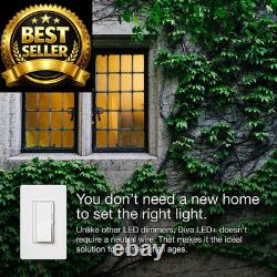 Lutron Diva LED+ Dimmer Light Switch for Dimmable LED, Halogen, 3 Pack, White