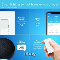 Lutron Diva Smart Dimmer Light Switch with Wallplate for Caseta 1 Pack, White