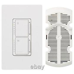 Lutron MA-LFQHW-WH Maestro Fan Control and Dimmer Kit White