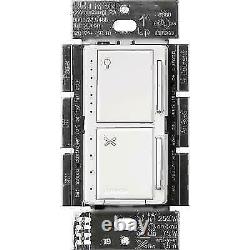 Lutron MACL-LFQH-WH Maestro Fan Control and Light Dimmer for Dimmable LED